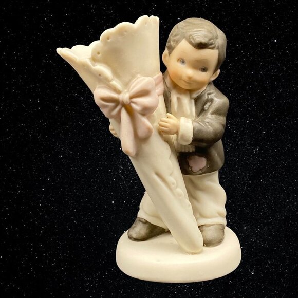 Kim Anderson Pretty as A Picture Flower Boy Bud Vase Figurine 4.5”T 4”W - Picture 1 of 9